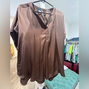 NWOT Silky Brown Blouse